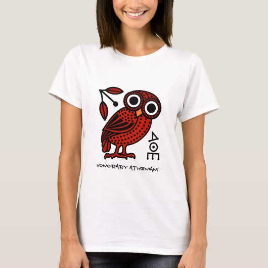 Cute Athenian Owl Coin Ancient Greek T-shirt (Voorkant)