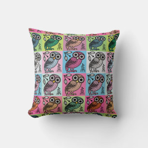 Cute Athenian Owl Pop Art Kussen