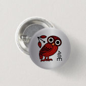 Cute Athenian Owl Tetradrachme Coin Ancient Greek Ronde Button 3,2 Cm (Voorkant /achterkant)