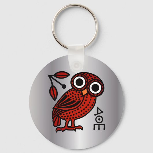 Cute Athenian Owl Tetradrachme Coin Ancient Greek Sleutelhanger (Voorkant)