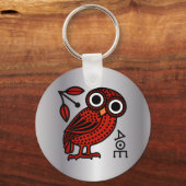 Cute Athenian Owl Tetradrachme Coin Ancient Greek Sleutelhanger (Voorkant)