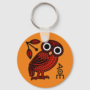 Cute Athenian Owl Tetradrachme Coin Ancient Greek Sleutelhanger