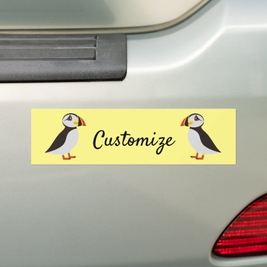 Cute Atlantic puffin design Thunder_Cove Bumpersticker (Op auto)