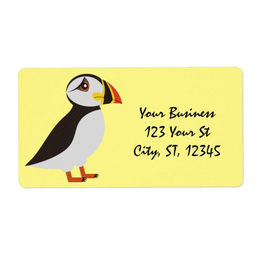 Cute Atlantic puffin design Thunder_Cove Etiket (Voorkant)