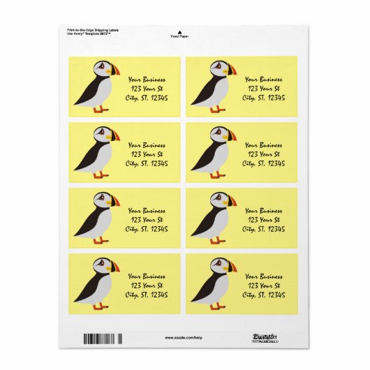 Cute Atlantic puffin design Thunder_Cove Etiket (Full Sheet)