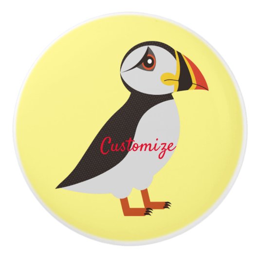 Cute Atlantic puffin design Thunder_Cove Keramische Knop (Voorkant)