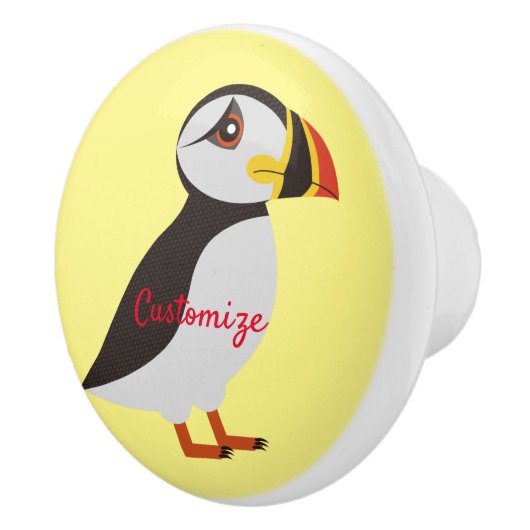 Cute Atlantic puffin design Thunder_Cove Keramische Knop (Rechts)