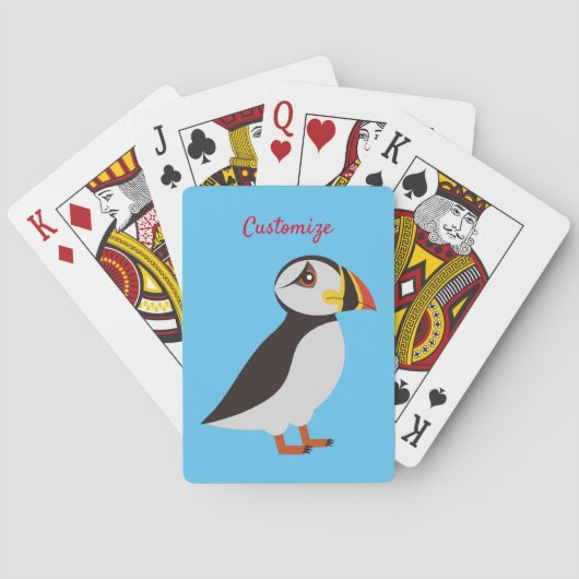 Cute Atlantic puffin design Thunder_Cove Pokerkaarten (Achterkant)