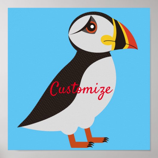Cute Atlantic puffin design Thunder_Cove Poster (Voorkant)