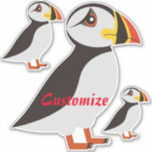 Cute Atlantic puffin design Thunder_Cove Sticker (Voorkant)