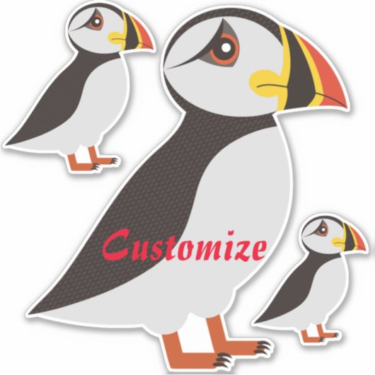 Cute Atlantic puffin design Thunder_Cove Sticker (Voorkant)
