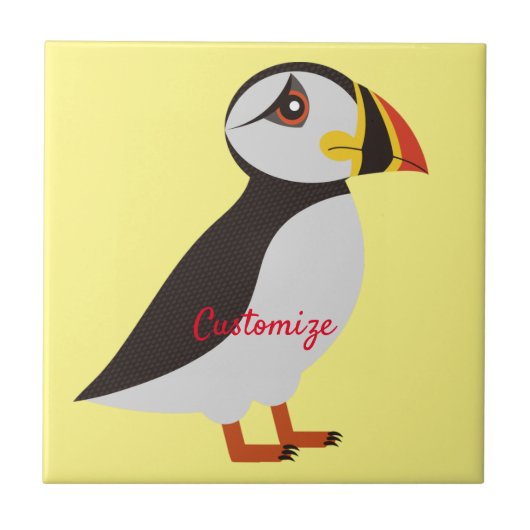 Cute Atlantic puffin design Thunder_Cove Tegeltje (Voorkant)