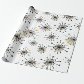 Cute Atomic Starburst Retro Mid Century Modern Cadeaupapier (Uitgerold)