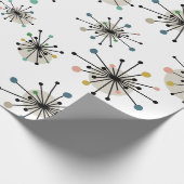 Cute Atomic Starburst Retro Mid Century Modern Cadeaupapier (Hoek)