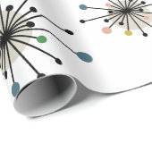 Cute Atomic Starburst Retro Mid Century Modern Cadeaupapier (Rol Hoek)