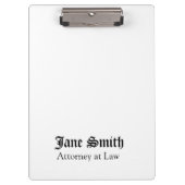 Cute Attorney at Law Personalized Name Clipboard  Klembord (Voorkant)