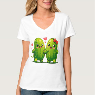 Cute Augurk Koppel Funny Kawaii Augurken T-Shirt v