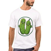 Cute Augurk Koppel Grappige Kawaii Augurken T-Shir