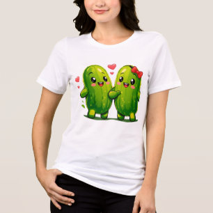Cute Augurk Koppel Grappige Kawaii Augurken T-Shir Tri-Blend Shirt