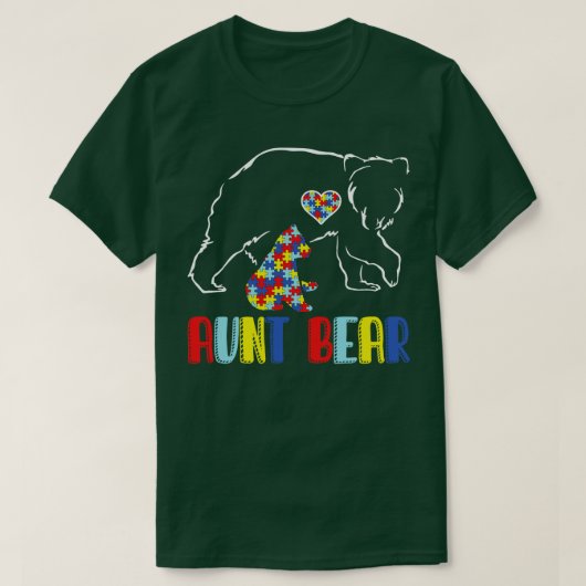 Cute Aunt Beer Autisme Awareness Autistic Familie T-shirt (Design voorkant)