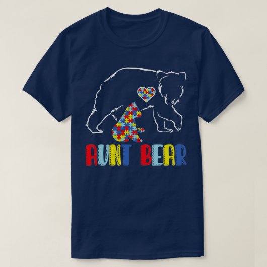 Cute Aunt Beer Autisme Awareness T-shirt (Design voorkant)