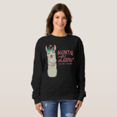 Cute Auntie Llama Funny Alpacas Llamas Lover Gift Trui (Voorkant volledig)
