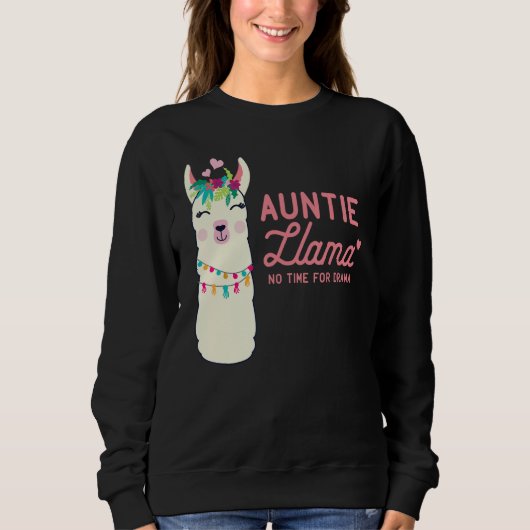 Cute Auntie Llama Funny Alpacas Llamas Lover Gift Trui (Voorkant)