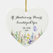 Cute auntie personalized keepsake floral keramisch ornament (Achterkant)