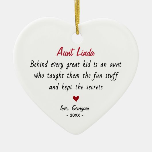 Cute auntie personalized keepsake  keramisch ornament (Voorkant)