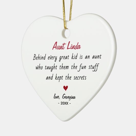 Cute auntie personalized keepsake keramisch ornament (Links)
