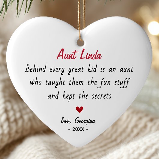 Cute auntie personalized keepsake  keramisch ornament
