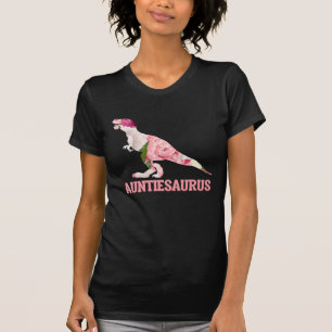 Cute Auntiesaurus tante Dino met Floral Flowes T-shirt