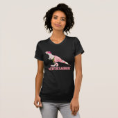 Cute Auntiesaurus tante Dino met Floral Flowes T-shirt (Voorkant volledig)