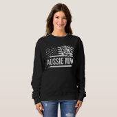 Cute AUSSIE dog pet owner MOM US flag theme Trui (Voorkant volledig)
