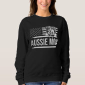 Cute AUSSIE dog pet owner MOM US flag theme Trui (Voorkant)