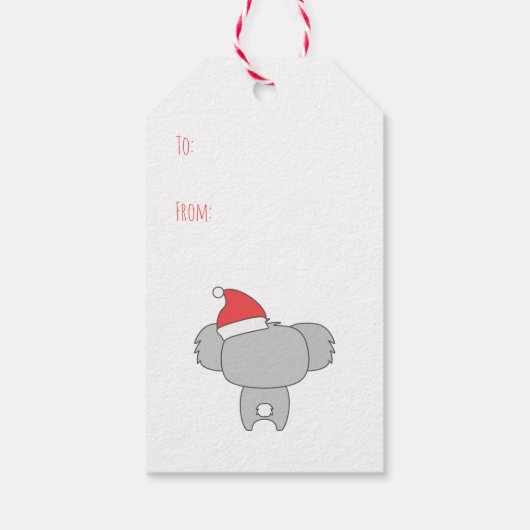 Cute Aussie Koala kerstcadeau-Label - Personalisee Cadeaulabel (Achterkant)