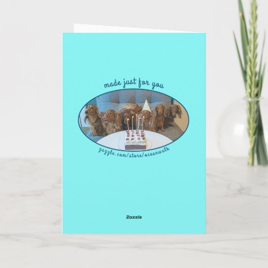 Cute Aussie Poodle Dog Happy Birthday Kaart (Achterkant)