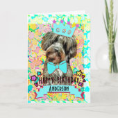 Cute Aussie Poodle Dog Happy Birthday Kaart (Voorkant)
