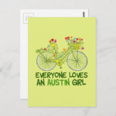 Cute Austin Cycling Girl Briefkaart (Voorkant / Achterkant)