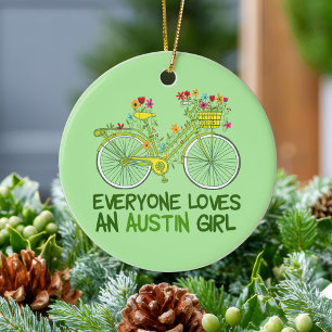 Cute Austin Girl-fiets Keramisch Ornament