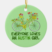 Cute Austin Girl-fiets Keramisch Ornament (Voorkant)