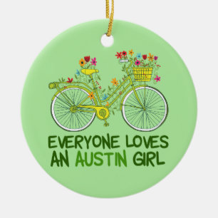 Cute Austin Girl-fiets Keramisch Ornament