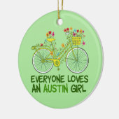 Cute Austin Girl-fiets Keramisch Ornament (Links)