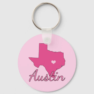 Cute Austin Texas Girl Pink Sleutelhanger
