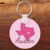 Cute Austin Texas Girl Pink Sleutelhanger (Voorkant)