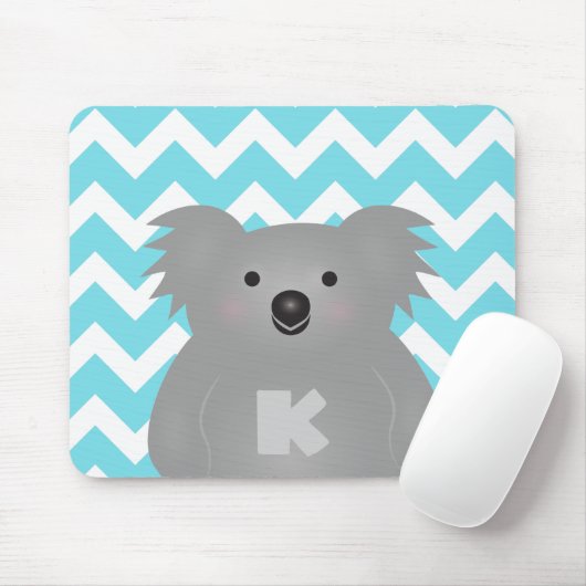 Cute Australia Baby Koala Beer Monogram Muismat (Met muis)