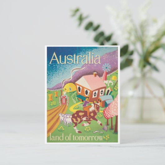Cute  Australia Boerderij Travel Briefkaart (Staand voorkant)