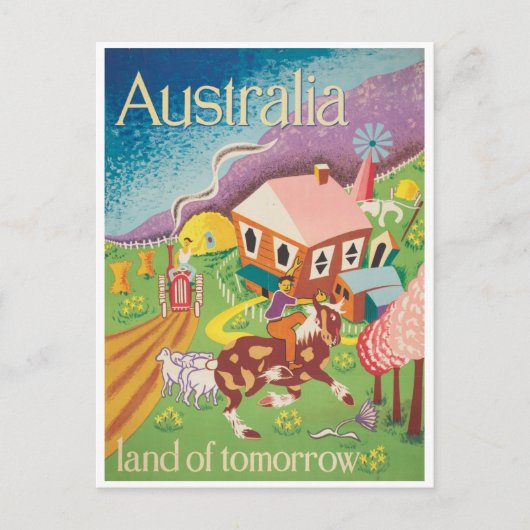 Cute  Australia Boerderij Travel Briefkaart (Voorkant)