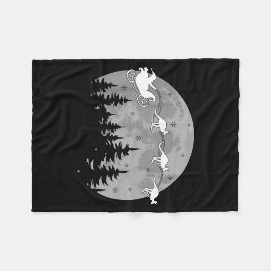 Cute Australia Kangaroo Santa Sleigh Aussie Christ Fleece Deken (Voorkant (Horizontaal))