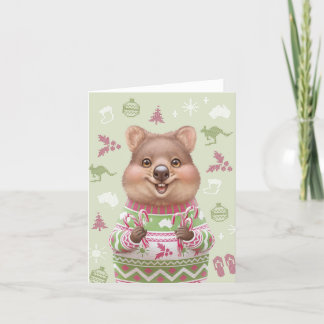 Cute Australian Animal Kerstkaart - Quokka Feestdagen Kaart